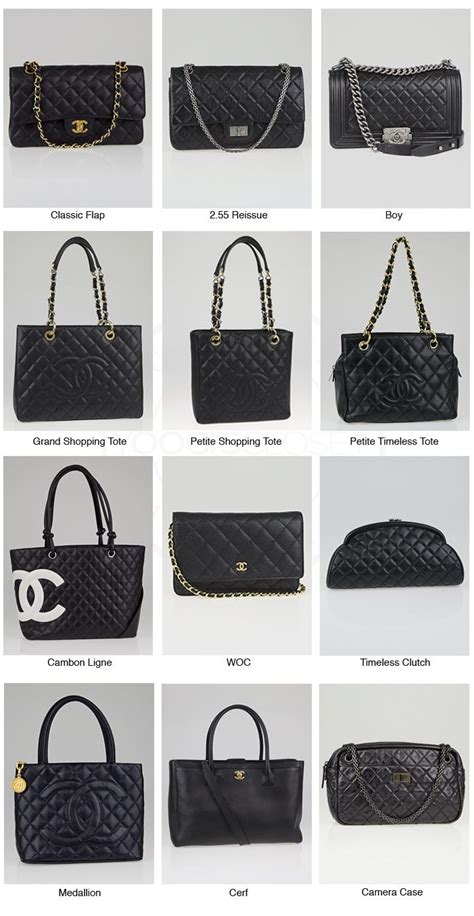 classic chanel bag style names|different types of Chanel bags.